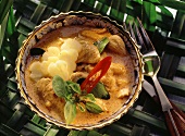 A Bowl of Chicken Curry with Pineapple