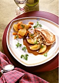 Pork stuffed with chopped cabbage & apple