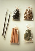 Assorted Spices in Plastic Bags