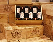 Kisten mit Flaschen des Château's Pichon-Longueville,Bordeaux