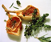 Two Lamb Chops with Fresh Herbs