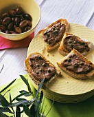 Crostini (toasted bread with olive paste, Italy)