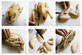 Boning a boiled chicken