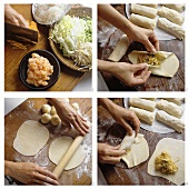 Making Indonesian spring rolls