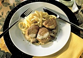 Veal Fillets in Morel Sauce with Ribbon Pasta