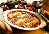 Cheese Cannelloni in Tomato Sauce