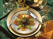 Marinierte Lachsforelle mit kleinem Salat