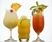 Caribbean drinks: Pina Colada, Rum Runner and Planters Punch