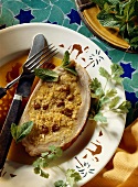 A Sliced of Lamb Stuffed with Couscous and Raisins
