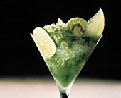 Kiwi and Lime Sorbet in a Stem Glass