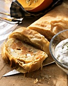 Partially Sliced Pumpkin Strudel