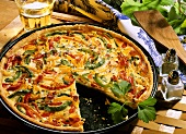 Pepper quiche with smoked ham