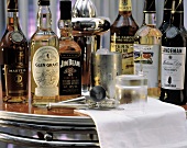 Assorted Bottles on a Bar