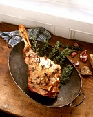 Leg of lamb with garlic and rosemary (from Ireland)