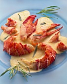Lobster on yellow pepper sauce