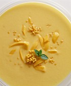 Cold mango and buttermilk soup (close-up)