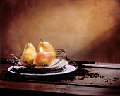 Three Williams Pears on a Plate