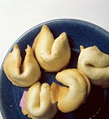 Five Fortune Cookies on a Plate