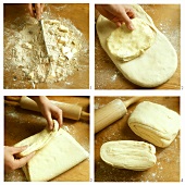 "Turning" pastry (folding in layers with butter inside)