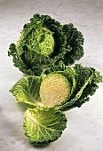 Two Savoy Cabbage Heads