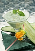 Cucumber fitness drink in cocktail glass