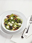 Greek salad in bowl