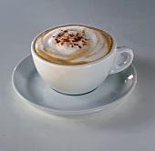 Cappuccino in white cup