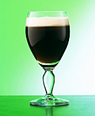 Irish coffee in glass