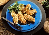 Grilled chicken breasts with lemon & thyme stuffing