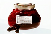 Blueberry and cider jam in jar