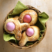 A Basket Filled with Easter Rolls