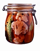 Pickled Vegetables in a Jar