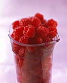 Raspberries in measuring jug