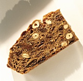 A slice of wholemeal fruit bread