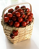 Red Cherries in a Basket