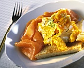 Scrambled Eggs with Lox and Toast