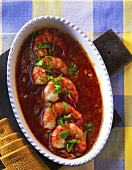King prawns in barbecue sauce