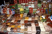 Spices and tea on a market stall in Bali