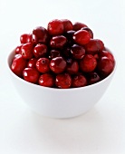 Cranberries in white bowl