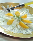 Fennel and orange salad with fork