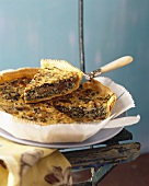 Torta piccante (sheep's cheese, spinach & mushroom tart)