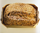 Rectangular sesame loaf in wooden mould