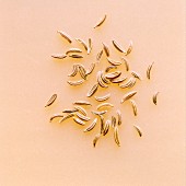 Caraway seeds on light brown background