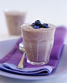 Berry fool (blueberry mousse) in glasses