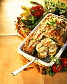Mince casserole with courgettes, peppers & tomatoes