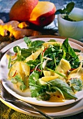 Mixed herb salad with mango and ginger