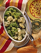 Marinated cauliflower and broccoli