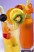 Pineapple juice and papaya & mango drink