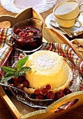 Quark souffle with berry compote
