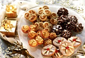 Assorted biscuits on plate for the Christmas period